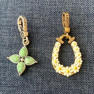 Lucky Brand Pendants- Flower and Horseshoe